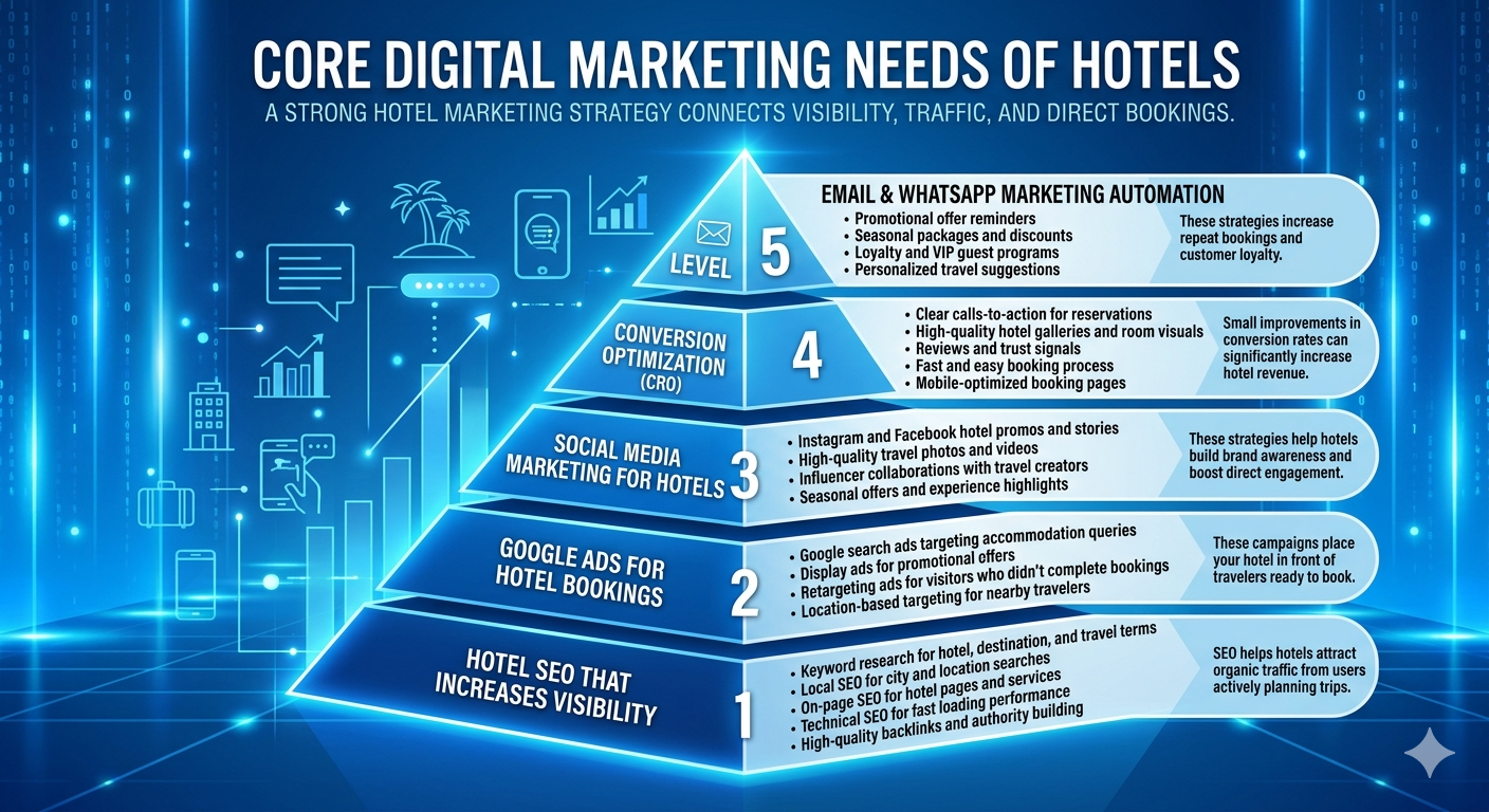 Sherazi Marketing Solutions team working on hotel digital marketing strategy in Pakistan
