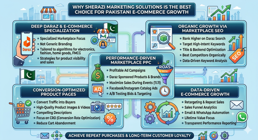 Best Digital Marketing Agency for Online Stores & Marketplaces (Daraz Sellers, etc.) in Pakistan