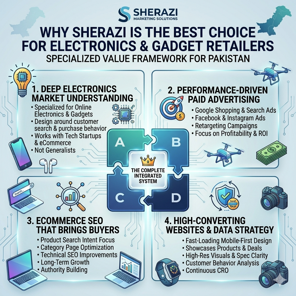 Best Digital Marketing Agency for Electronics & Gadgets Retailers in Pakistan