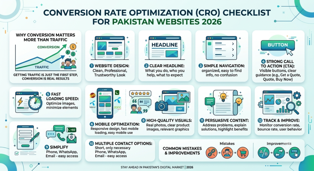 Conversion Rate Optimization (CRO) Checklist for Websites in Pakistan 2026