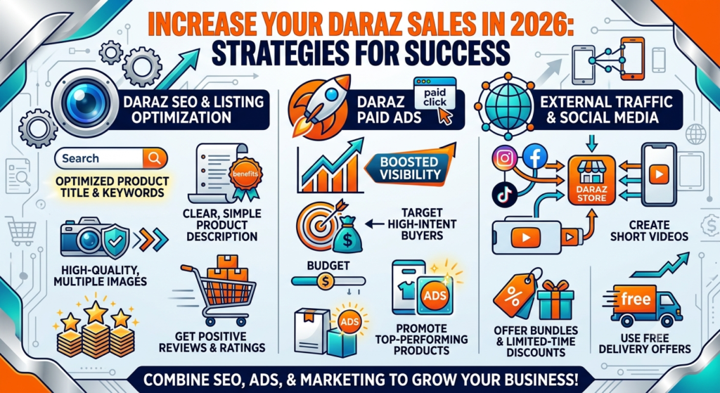 How to Increase Daraz Sales Using Ads, SEO and Social Media in 2026